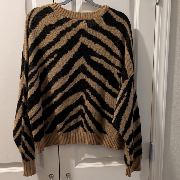 American Eagle Outfitters Black and Tan Striped Sweater - Picture 2 of 5